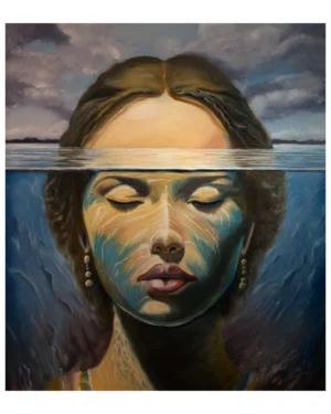 grzegorz sobolewski, "wyspa ii" 80x90cm + rama, farby olejne na płycie